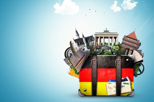 Foto: Koffer mit Deutschlandflagge